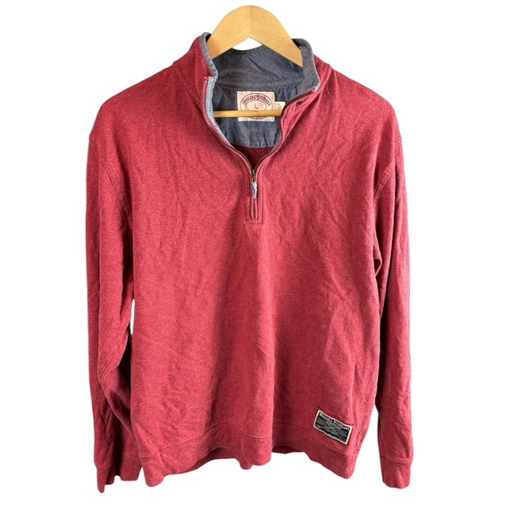 Brooks Brothers Red Zip Up Sweater with Collar - Picture 1 of 5